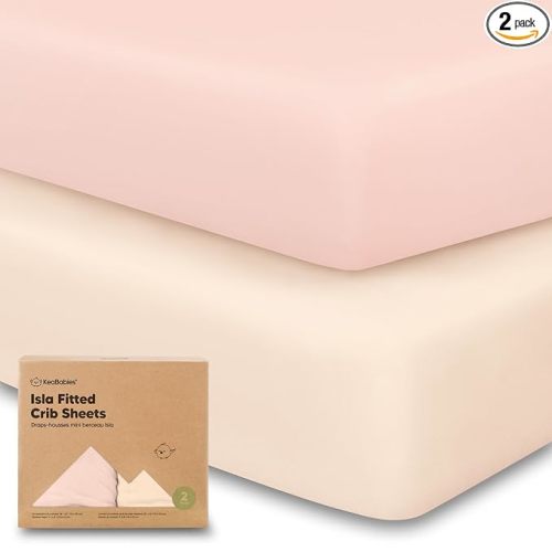 KeaBabies 2-Pack Baby Crib Sheets for Boys, Girls - 52x28 Viscose Derived from Bamboo Toddler Bed Sheets Neutral, Fitted Crib Mattress Cover for Standard Baby Bedding, Soft & Cozy (Cameo)