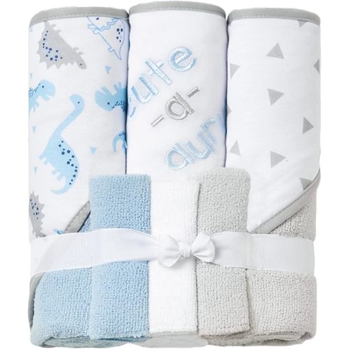 Viviland Baby Towels and Wash Cloths Set - Hooded Towels, Face Towels, Wipes & Burp Cloths for Girls & Boys - 6-Pack, 28 x 28 Inch (Grey Koala)
