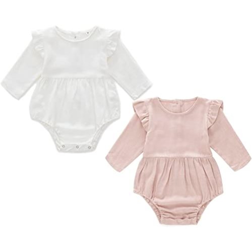 Simplee kids Baby Girls Linen Handmade Jumpsuit Summer Long Sleeve Jumpsuit Newborn Baby