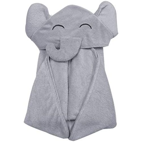 Premium Bamboo Baby Bath Towel – Ultra Soft Organic Hypoallergenic Baby Hooded Towels for Babies - Newborn Essential Cute Grey Little Elephant -Perfect Baby Registry Gifts for Boy Girl