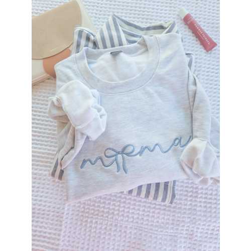 Embroidered Mama Sweatshirt-Sweatshirt for Mom-Trendy Bow-Coquette-Crewneck-Gift for Mom-New Mom-Gift for her