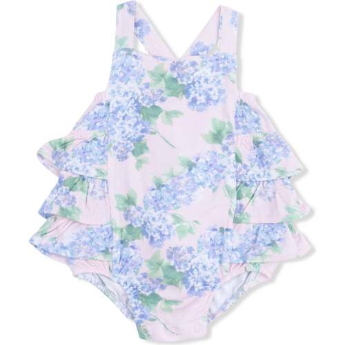 Ruffle Sunsuit, Hydrangeas - Angel Dear Rompers | Maisonette