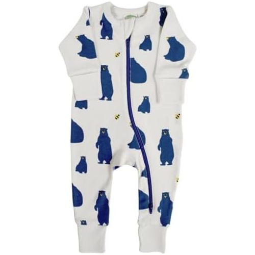 Parade Organic Signature Print '2-Way' Zip Romper - Long Sleeve