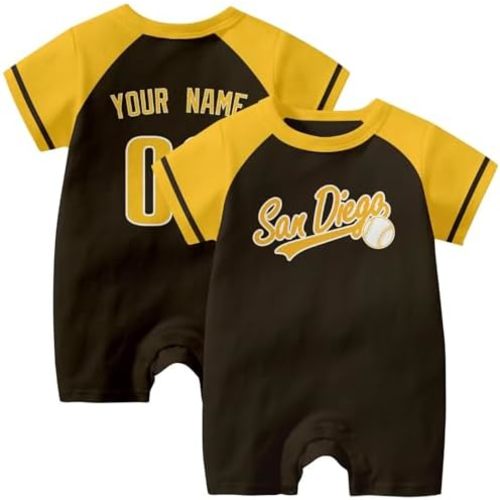 KREDE Baby Clothes Unisex Bodysuit Custom Name and Number for Baby Boys