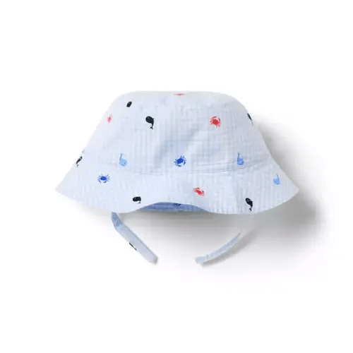 Baby Gingham Sea Animal Bucket Hat