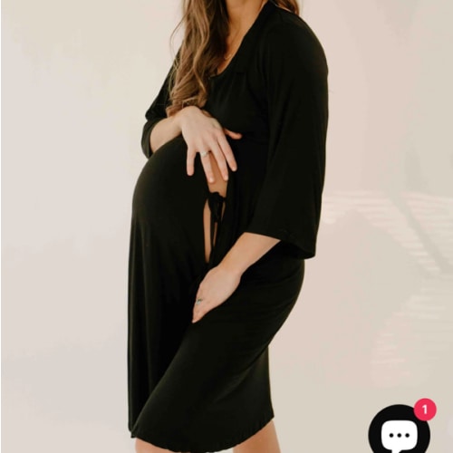 Lila Labor & Postpartum Gown in Black