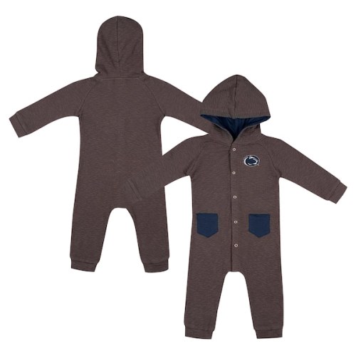 Penn State Nittany Lions Colosseum Newborn & Infant Zando-Zan Waffle Full-Snap Hooded Romper - Charcoal