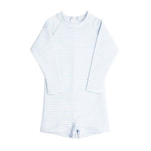 unisex powder blue stripe rashguard one piece – minnow