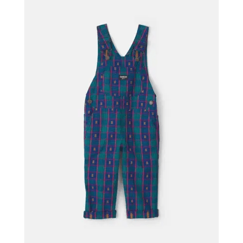 Toddler Girl Plaid Bear Overalls - Blue - OshKosh B'gosh | Carter's