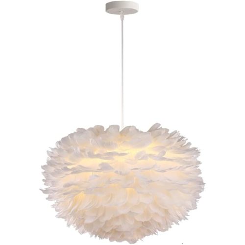 White Feather Chandelier Beautiful Pendant Light for Bedroom,Living Room,Girls Room
