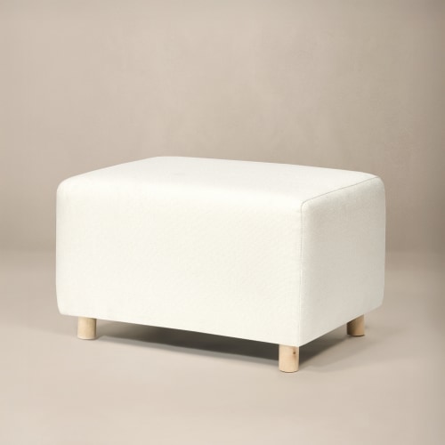 Ollie: Standard Size Stationary Rectangle Ottoman with Wood Legs | Oilo™ Studio