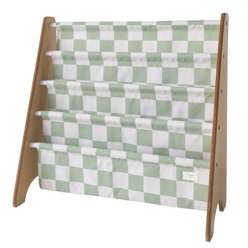 3 Sprouts Recycled Book Rack/Checkerboard/Green