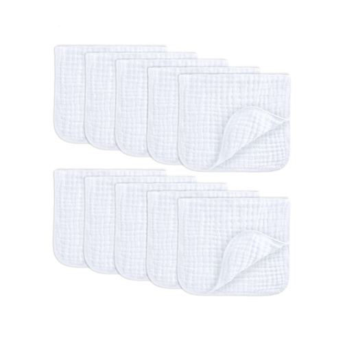 Muslin Burp Cloths in White – Comfy Cubs