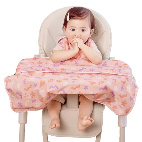 aijoo All-in-one Coverall Baby Feeding Bibs, Sleeveless, Suction plates compatible BLW Bibs Covers baby and high chair