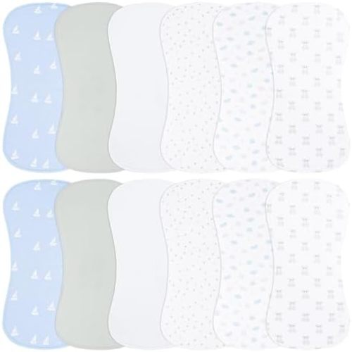 Baby Burp Cloths & Bibs 2-in-1 Design 3 Layers Thicken Cotton Absorbent and Soft Spit Up Burping Rags Set for Newborn