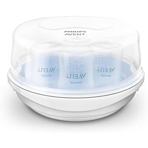Philips AVENT Microwave Steam Sterilizer for Baby Bottles, Pacifiers, Cups and More, SCF281/05