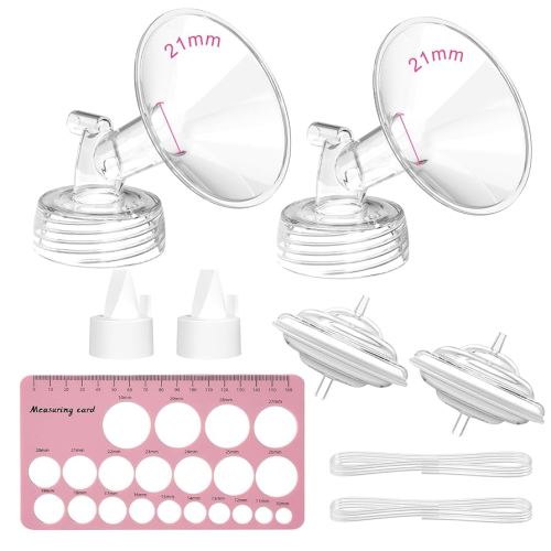 Replacement Pump Parts for Spectra S1/S2/9 Plus/Synergy Gold, Not Original Accessories, 21mm Set Replacements Include Spectra Flange/Duckbill Valve/Backflow Protector/Tubing/Nipple Measure Ruler