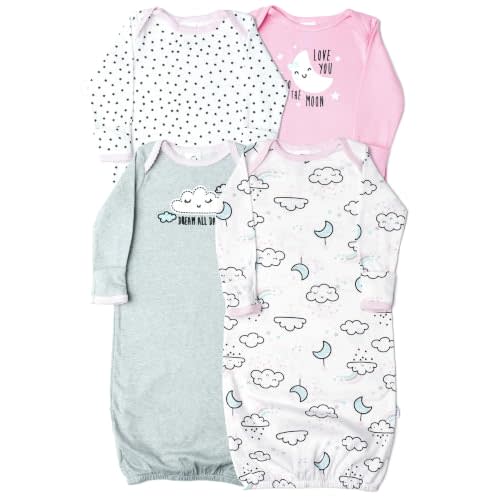 Gerber Baby Girls' 4-pack Sleeper Gown