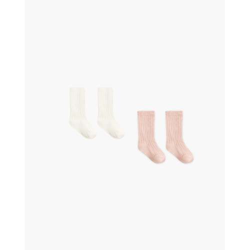Socks Set Natural, Dusty Rose – Quincy Mae