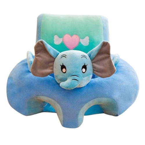 Blublu Park Baby Support Sofa, Sitting Chair Safe Sit Up Back Head Protect Seat Learn to Sit Chair for Toddlers 3-24 Month Floor Plush Lounger (Elephant)