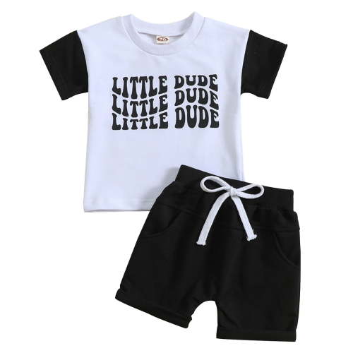 Gerichy Baby Boy Outfits Toddler Baby Boy Summer Clothes Letter Print Shorts Set Outfits Baby Boys Summer Outfit Short Sleeve Crewneck Print Boys Top Shorts 2 Piece Clothes Set