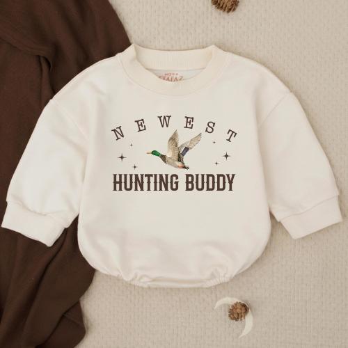 Duck Newest Hunting Buddy Bubble Romper, Mallard Duck Baby Bodysuit, Hunting Duck Baby Bodysuit, Baby Shower Gift