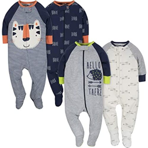 Gerber baby-boys 4 Pack Sleep 'N Play Footie
