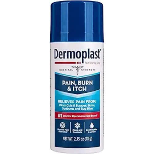 Dermoplast Pain, Burn & Itch Relief Spray for Minor Cuts, Burns and Bug Bites, 2.75 Oz (Packaging May Vary)