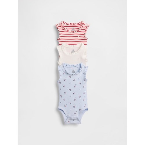 Baby First Favorites TinyRib Ruffle Tank Bodysuit (3-Pack)