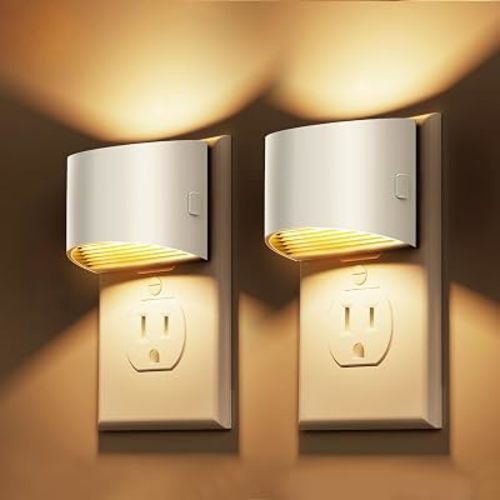 L LOHAS LED Night Lights Plug into Wall, Dimmable Night Light 2 Pack