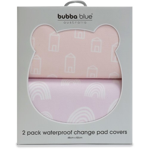 Bubba Blue Nordic Change Mat Covers 2 Pack - Rose/Lilac