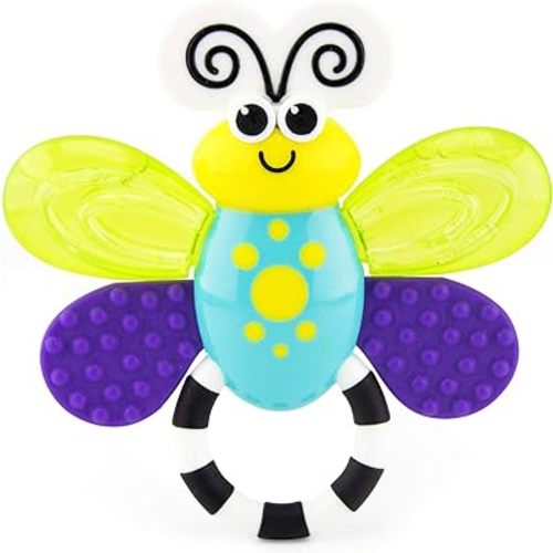 Sassy Flutterby Teether | Water-Filled Teether Soothes Gums | Variety of Textures Massage Gums | For Ages 3 Months and Up (80106)
