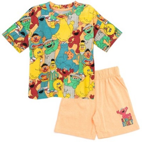 Sesame Street Oscar the Grouch Elmo Bert and Ernie Graphic T-Shirt and Shorts Outfit Set Infant to Little Kid, Size: 12-18 months