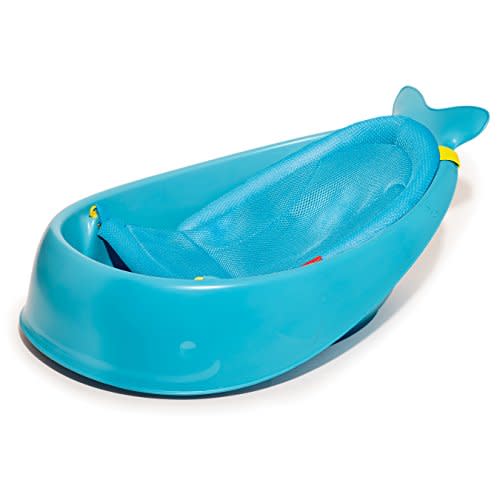 Skip Hop Baby Bath Tub, 3-Stage Smart Sling Tub, Moby, Blue