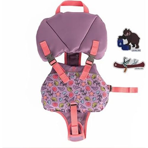 Level Six Puffer™ – Gilet de flottaison pour bébé – 4–12 kg (9–25 lb) – Gilet de natation et de bateau pour bébé – Néoprène doux avec col de soutien de la tête – Pour une utilisation supervisée