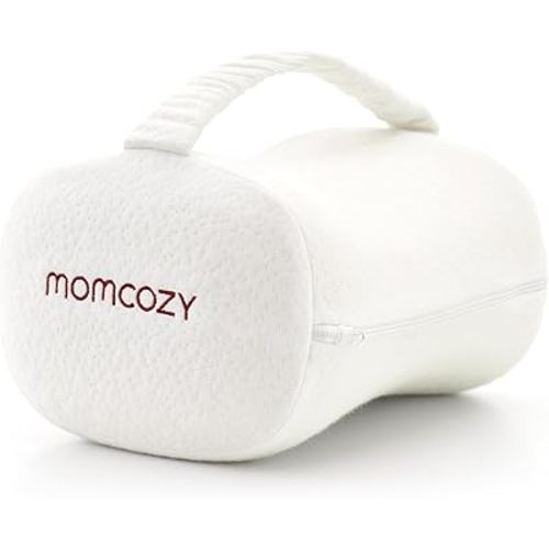 Momcozy Knee Pillow for Side Sleepers, Soft Memory Foam Support Spine Alignment Pregnancy Leg Pillow for HIPS, Back, Sciatica Pain, Fixed Strap for Moving, Wider Contact Even Pressure