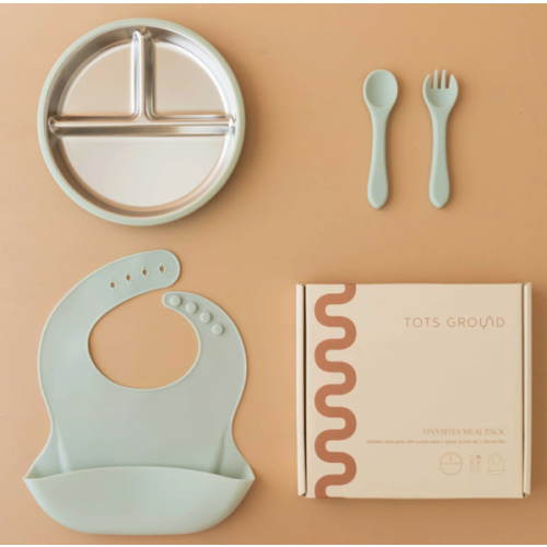 Stainless Steel Baby Feeding Set 6+ Months- Sage Green