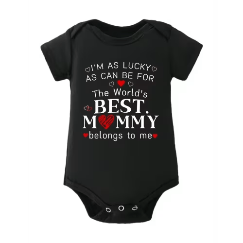 mothers day gift newborn romper outfit best mommy letter - Temu