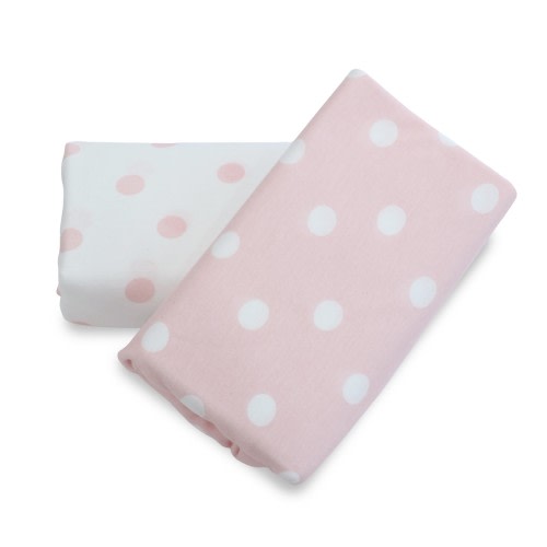 Bubba Blue Jersey Bedside Sleeper Fitted Sheet 2 Pack Blossom Polka Dots