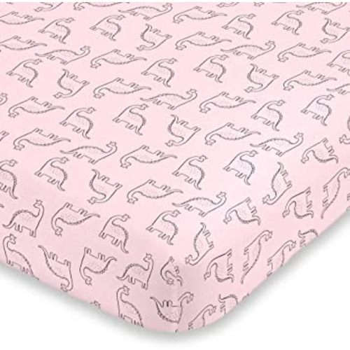Carter's Dinosaur Princess Pink Super Soft Fitted Crib Sheet