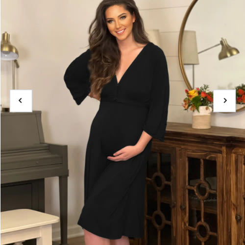 Amelia Labor & Postpartum Gown in Black – Lila