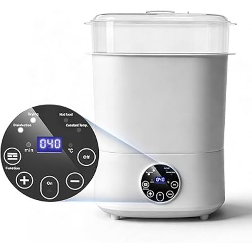 5-in-1 Baby Bottle Sterilizer and Dryer, NNAKLLI Large Capacity Bottle 720° Sanitizer and Dryer, 2 Layers Compact Baby Bottle Electric Steam Sterilizer and Dryer for Baby Bottles, Teethers, Pacifiers