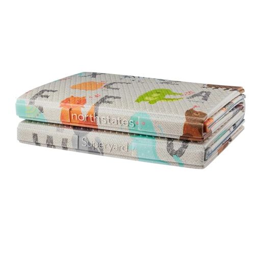 Toddleroo by North States - Superyard Folding ABC Baby Play Mat: Foldable Play Mat for Floors - Extra Large Playmat for Tummy Time - Indoor & Outdoor Use - 71 x 71 Inch