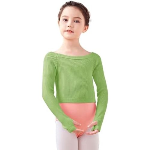 Daydance Girls Long Sleeve Dance Sweater Soft Ballet Warm Up Pullover for Leotards