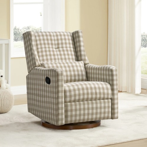 Spruce & Spring Lincoln Manual Swivel Glider Recliner with Lumbar Pillow