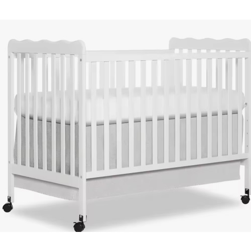 Carson Classic 3-in-1 Convertible Full-Size Baby Crib in White, GreenGuard Gold & JPMA, 4 Mattress Heights, Converts to Day
