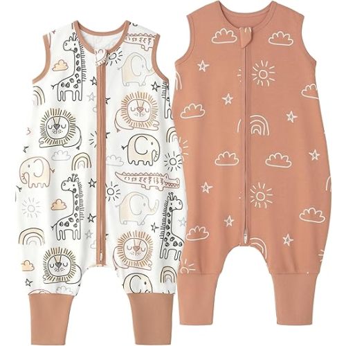 Yoofoss Toddler Sleep Sack with Feet 12-24 Months 100% Organic Cotton