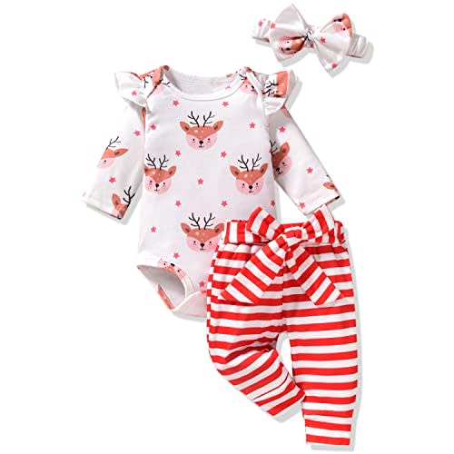 Aalizzwell Preemie Newborn Infant Baby Girls Clothes Ribbed Romper Bodysuit Pants Set Fall Winter Outfits