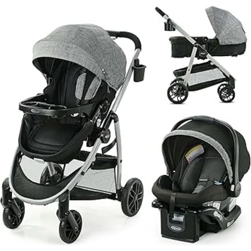 Graco Modes Système de voyage, poussette bébé 3 en 1 et siège auto avec siège auto SnugRide SnugLock 35, face à l'arrière de 1,8 à 16 kg, Ellington