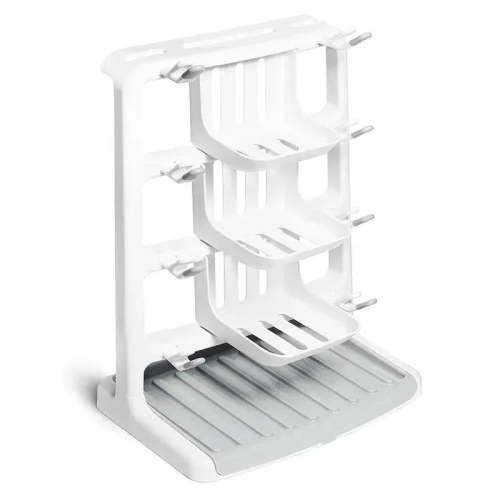 Munchkin - Tidy Dry Space Saving Vertical Bottle Drying Rack for Baby Bottles and Accessories, White